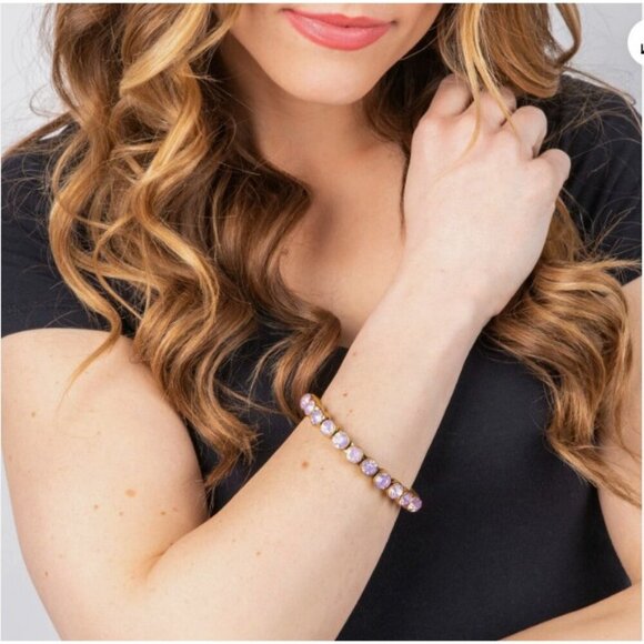 Plunder Broedrick Bracelet Gold Tone Pink Magnetic Bangle Jewelry Gift - Picture 2 of 6